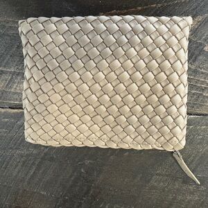 Naghedi Woven Zipper Cosmetic Bag in Cashmere